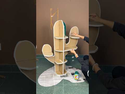 Decorative Cactus Shelf Craft using Cardboard #short #reel #viral #youtubeshort #trending #diycrafts