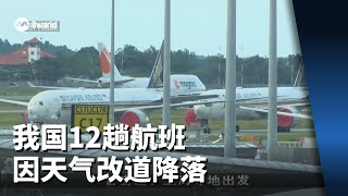 12趟原定飞往樟宜机场航班 因降雨天气改道其他机场降落