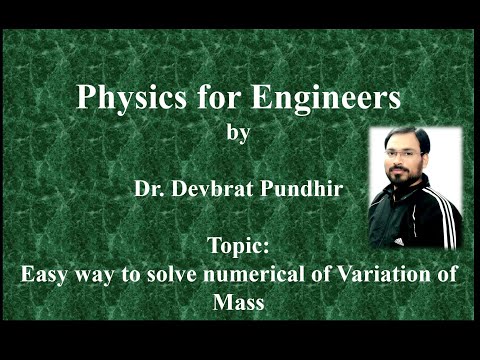 Easy way to solve numerical of Variation of Mass