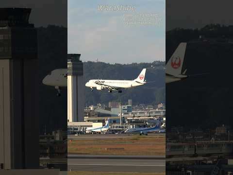 JAL EMBRAER E190 | Very cool circling approach and landing | Osaka ITAMI Airport