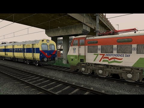 WAP4 Rescue MEMU Express Train I BUMPY RAILROAD I Indian  Train Simulator I  Railworks 3