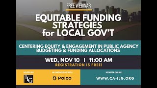 Equitable Funding Strategies for Local Government