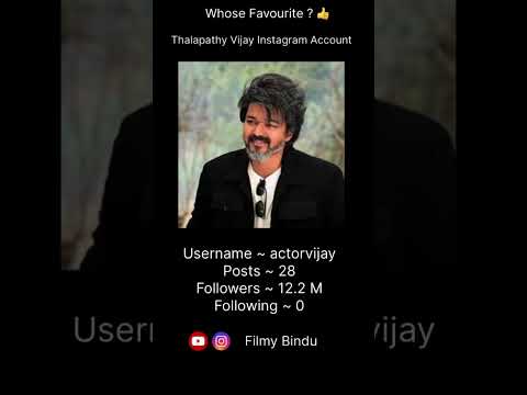 Thalapathy Vijay Instagram Account ID #thalapathyvijay #thalapathy #vijay #instagram