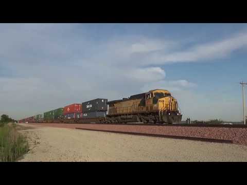 Union Pacific 6731 former CNW AC44CW leads a westbound Intermodal at Missouri Valley, Iowa