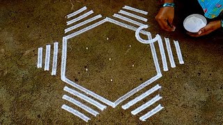 Aani madham 5x3dots simple padikolam/easy rangoli/rangoli/dailyrangoli/muggulu/gokulramya creatives