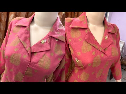 Ladies कोट कॉलर बनाने का सबसे आसान तरीक़ा ||  Coat collar neck cutting and stitching with all tips.