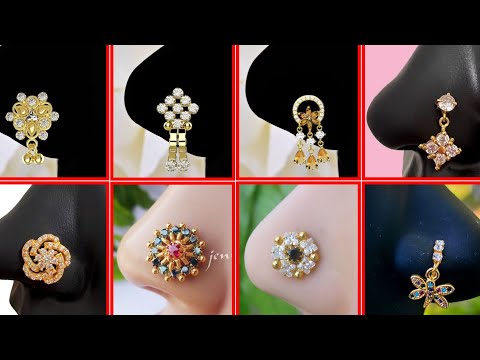 South Indian Bridal Gold Nose Pin Stud: Temple, Floral, Peacock(SS Style Corner)2024