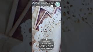 SEPIA & IVORY JOURNAL 🤍| +FREEBIE | My Porch Prints Junk Journal Ideas #shorts