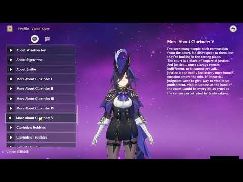 CLORINDE ALL VOICE LINES (JAPANESE)