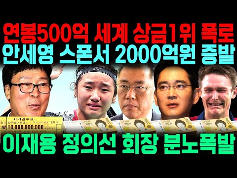 안세영 스폰서 2000억 증발 이재용 정의선 회장 분노폭발 연봉 500억 상금 1위의 일침