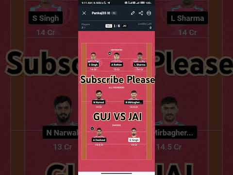 GUJ vs JAI Kabbadi Dream11 Prediction | Dream11 Team Of Today Match | Kabbadi Dream11 Team Today |