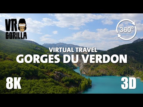 Gorges du Verdon, France Guided Tour in 360 VR (short) - Virtual Travel - 8K Stereoscopic 360 Video