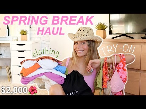 HUGE SPRING BREAK TRY ON CLOTHING + BIKINI HAUL | white fox, princess polly, target, black bough