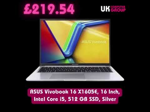 ASUS VivoBook 16 X1605E, 16 Inch, Intel Core i5, 512 GB SSD, Silver (Refurb C) just £219.54 w/code 👇