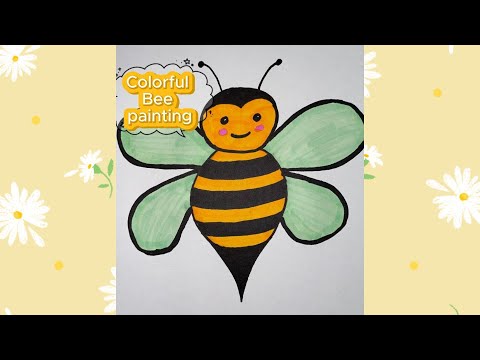 How to draw a Colorful Bee painting