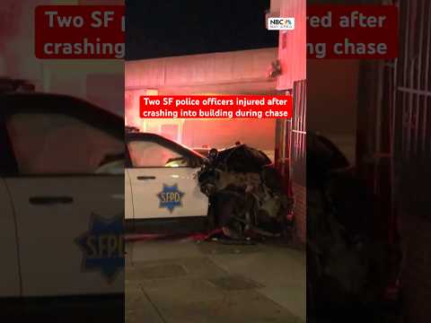 Two #SanFrancisco police officers injured after crashing into building during chase• #BayArea #SFPD