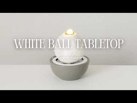 White Ball Tabletop Fountain