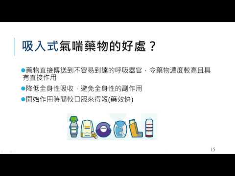 民眾正確用藥宣導 簡介氣喘的吸入劑治療