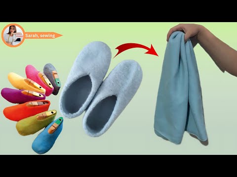 "How to Sew Slippers Simply and Easily Using an Old Towel"