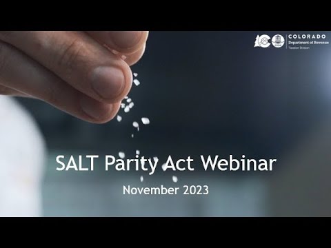 November 2023 SALT Parity Act Webinar