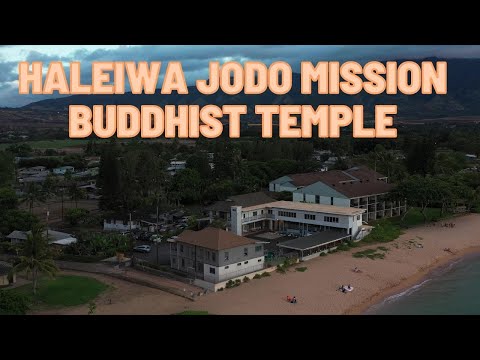 Haleiwa Jodo Mission Buddhist Temple from the sky