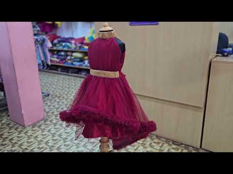 Maroon  Halter neck Party Frock for Little Princess