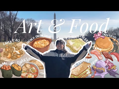 Art & Food Vlog! Drawing everything I ate: 🌸Washington DC🌸