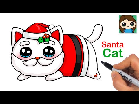 How to Draw Santa Cat | Aphmau Meemeow