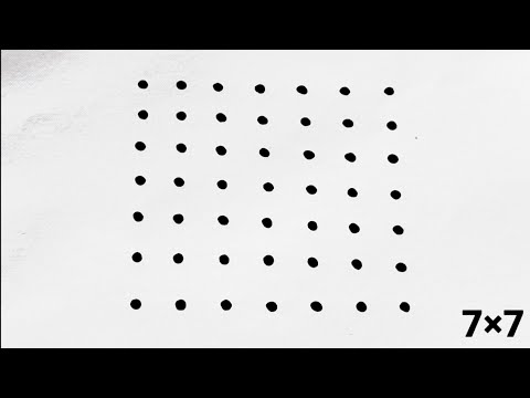 7×7 straight line dots rangoli || 7×7 chukkala muggu