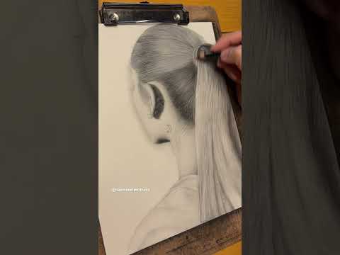 HAIR TUTORIAL (tiktok: raymond.portraits) #art #shortsvideo #artist #artistdrawing #arianagrande