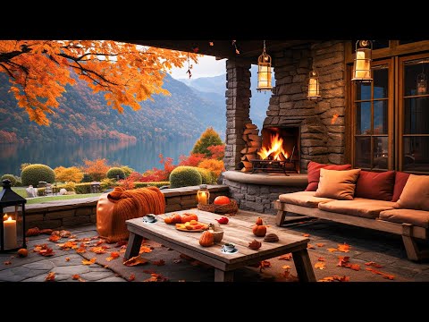 Cozy Autumn Porch Ambience with Jazz Relaxing Music - Elegant Bossa Nova Instrumental for Good Mood