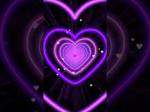 Heart Background💜PurpleNeon Lights Love Heart Tunnel Loop | Animated Background | Wallpaper