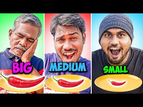 Small Medium Big Food Challenge | Chilli