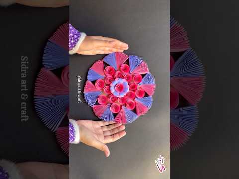 Beautiful paper flower wall hanging craft ideas 💡 #shorts #youtubeshorts