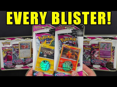 OPENING EVERY BLISTER! All 4 Fusion Strike Blister Packs of Pokemon Cards!