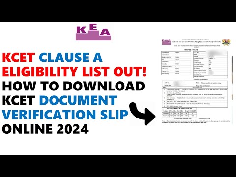 KCET 2024 CLAUSE A DOCUMENT VERIFIED LIST | HOW TO DOWNLOAD KCET DOCUMENT VERIFICATION SLIP ONLINE |