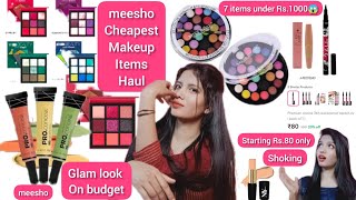 I TRIED CHEAPEST MAKEUP ITEMS💄👩‍🎤 FROM MEESHO Starting Rs.80😱 Lets see how it works! @kbstation22