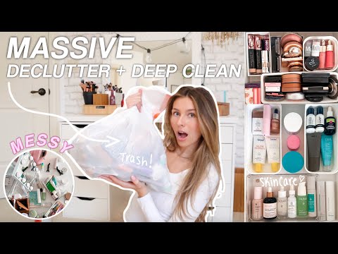 DEEP CLEANING & DECLUTTERING MY VANITY *watch this for motivation*