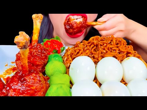 ASMR Tandoori Chicken, Noodles, Boiled Egg Eating Vlog, Mukbang @stellaasmrofficial