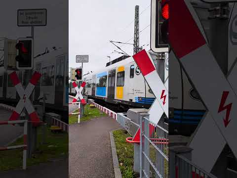 Railroad Crossing - Germany - S Bahn #Trainlover #rain #germany #Stuttgart #wendlingen