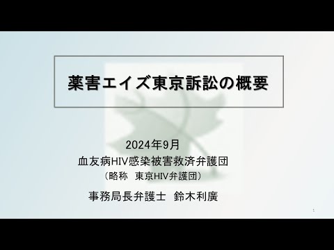 薬害エイズ　東京訴訟の概要