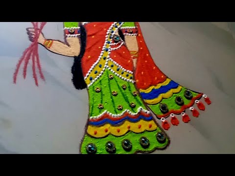 girl rangoli designs for new year | new year rangoli designs 2025 | 2025 new year muggulu | rangoli