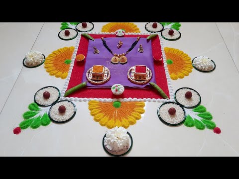 Makar Sankranti Decoration | हळदी कुंकू सजावट,रांगोळी 🎋 | Sankrant, Haldi Kunku Decoration