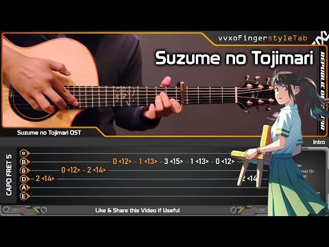 Suzume no Tojimari すずめの戸締まり OST - Fingerstyle Guitar Cover | TAB Tutorial