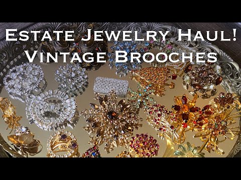 Estate Jewelry Haul! Vintage Brooches- I bought an entire display- let's look through them together.