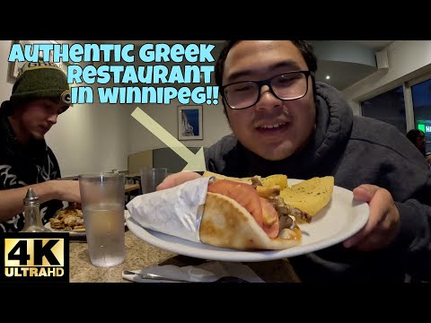 WINNIPEG LOCAL FOOD!! CHEAP EATS AUTHENTIC GREEK RESTAURANT IN WINNIPEG MANITOBA 🌯🇬🇷!! [4K]