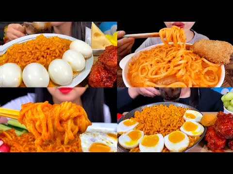 ASMR EATING CHEESY CARBO FIRE NOODLES 🔥😋 BEST FOOD EATING MUKBANG VIDEO - 19