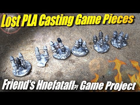 Lost PLA Casting Game Pieces for a Friend | 3D printed parts to Aluminum Castings