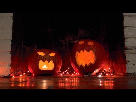 Halloween Pumpkins Fireplace 4K