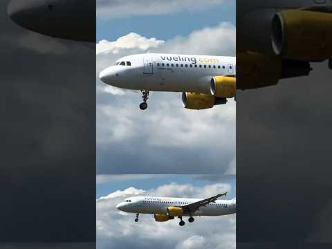 Aterrizaje perfecto Vueling #youtubeshorts #aviation #planespotting #shorts #short #remix  #vueling